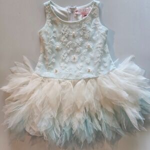 BISCOTTI‎ Girls' Living the Dream Embroidered Tulle Dress Blue, Sizes 9M